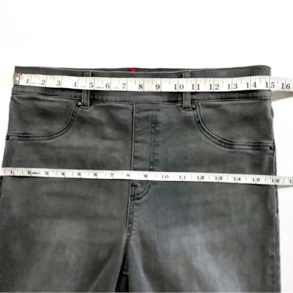 SPANX Gray Distressed Ankle Skinny Jeans Leggings Jeggings Large Stretch Denim - Picture 11 of 13